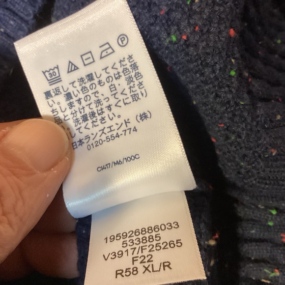 Lands’ End womens V-neck cotton sweater size XL - Picture 9 of 9